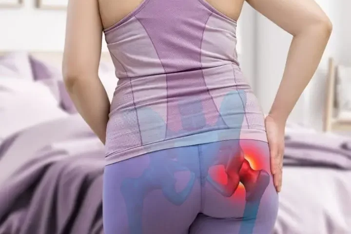 osteoartrite-quadril-diretriz-fisioterapia Mulher com dor na articulação do quadril associada à osteoartrite